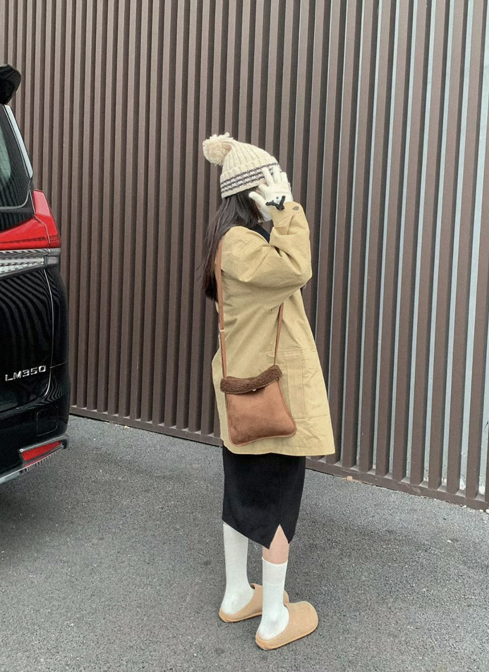 Sheepskin Boa Suede Mini Shoulder Bag