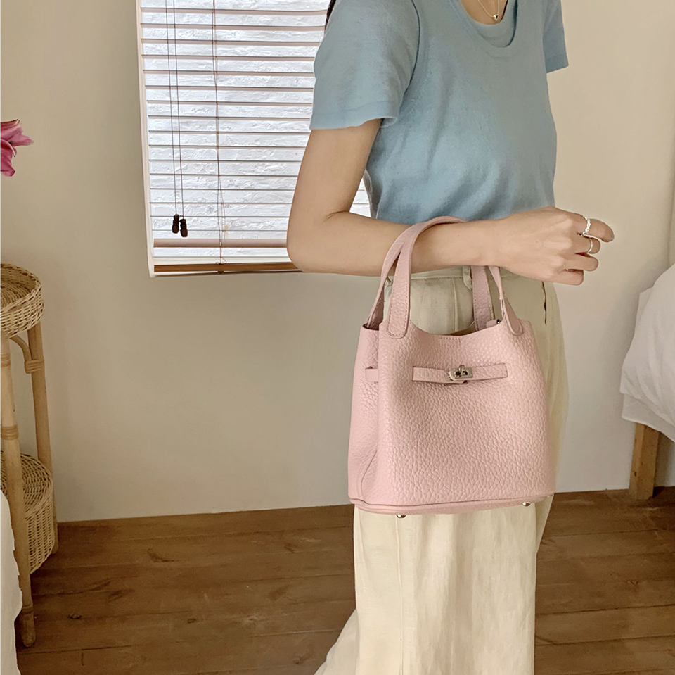 Leather buckle 2-way tote bag (6 colors)