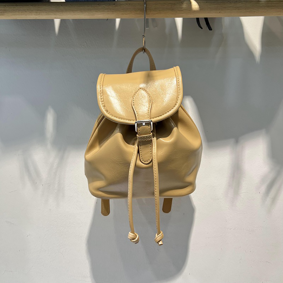 Wrinkle Buckle Bucket Mini Backpack (5 colors)