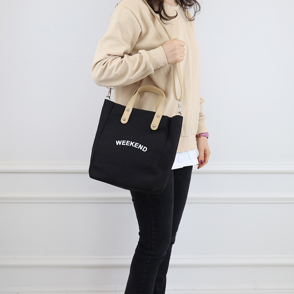 Canvas Lettering 2-Way Bag