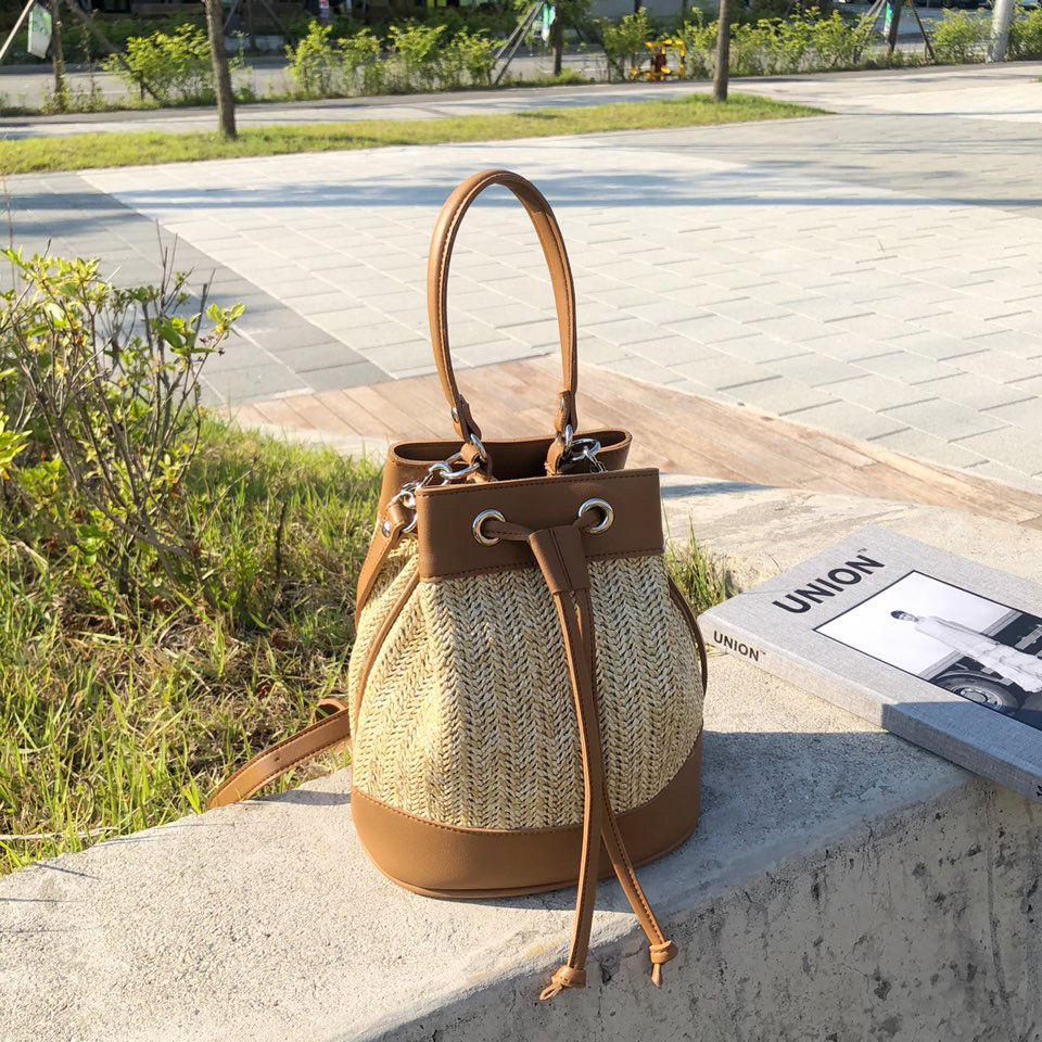 Rattan Mini Bucket Bag / Cross Bucket Bag (3 colors)
