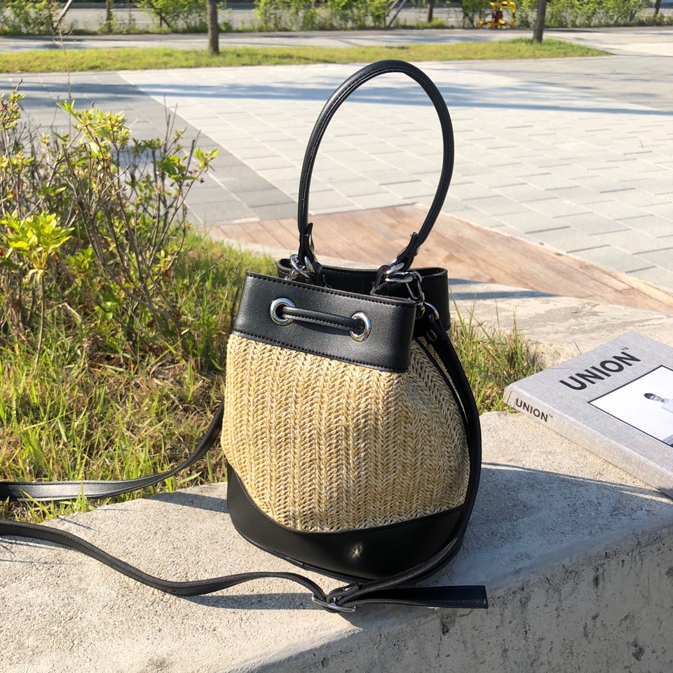 Rattan Mini Bucket Bag / Cross Bucket Bag (3 colors)