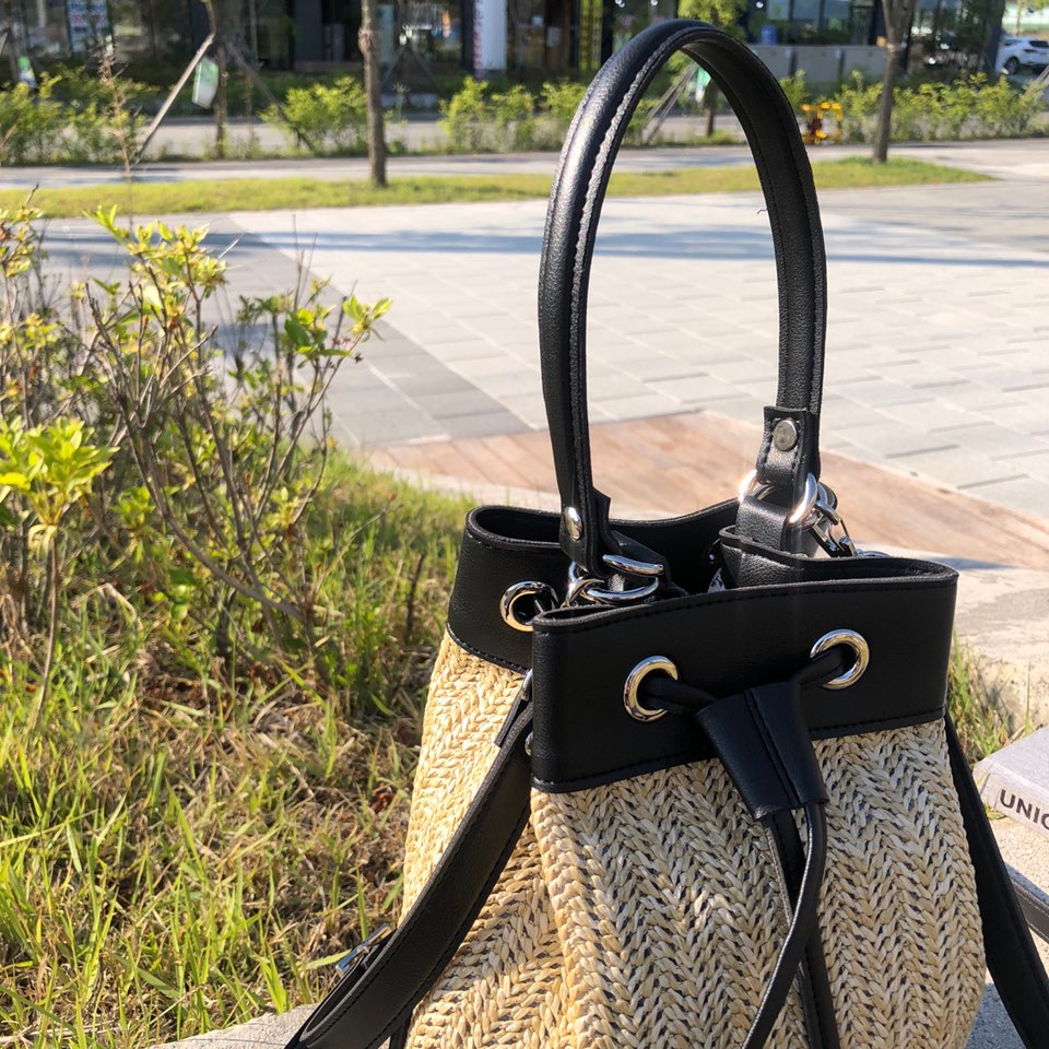Rattan Mini Bucket Bag / Cross Bucket Bag (3 colors)