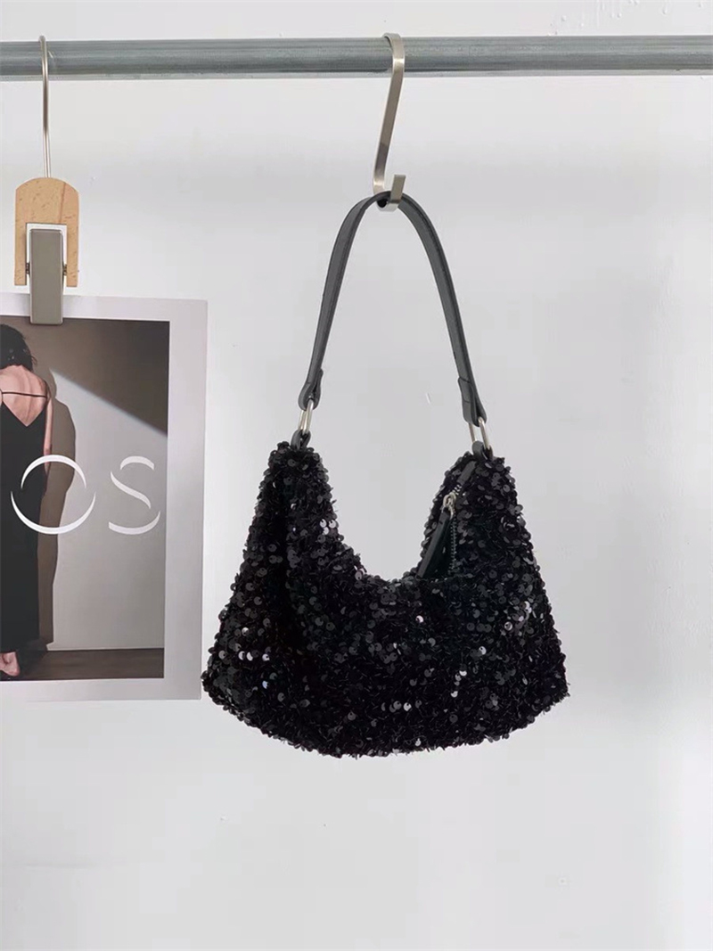 Sequin Zipper Mini Shoulder Bag (3 colors)