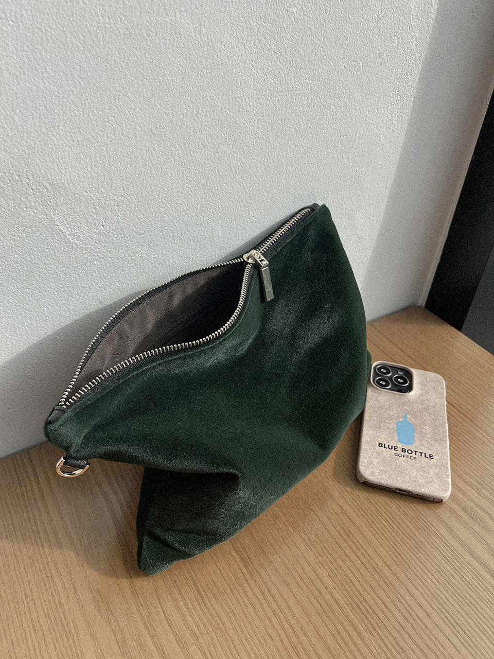 Suede fur pouch