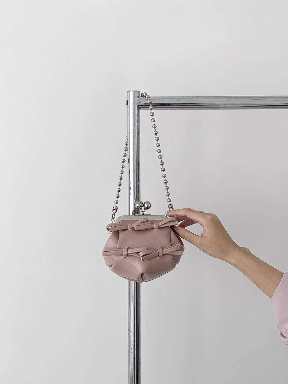 Ribbon 2-Way Chain Mini Crossbody Bag (2 Strap Types)