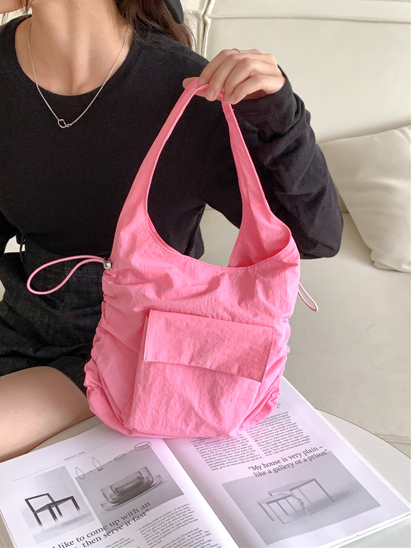 Catherine Pocket Shirring Side String Shoulder Bag