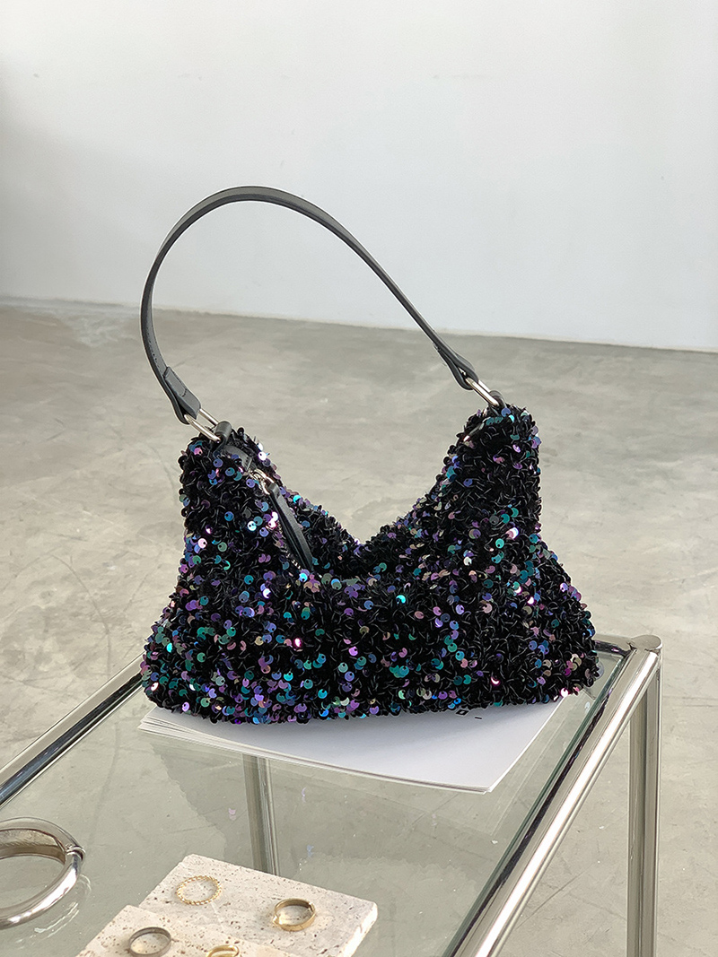 Sequin Zipper Mini Shoulder Bag (3 colors)