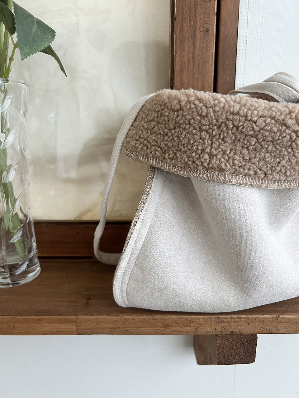 Fluffy fur suede mini bag