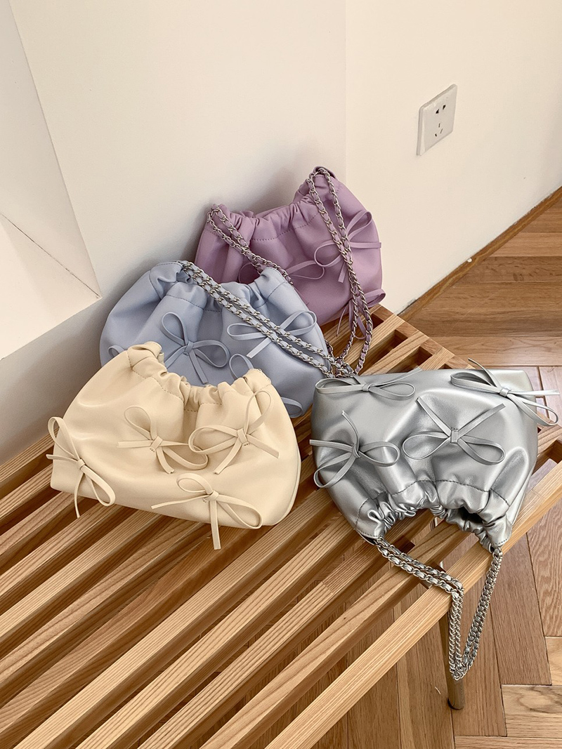 Ribbon Ballet Core Shirring Chain Shoulder Bag (6 colors)