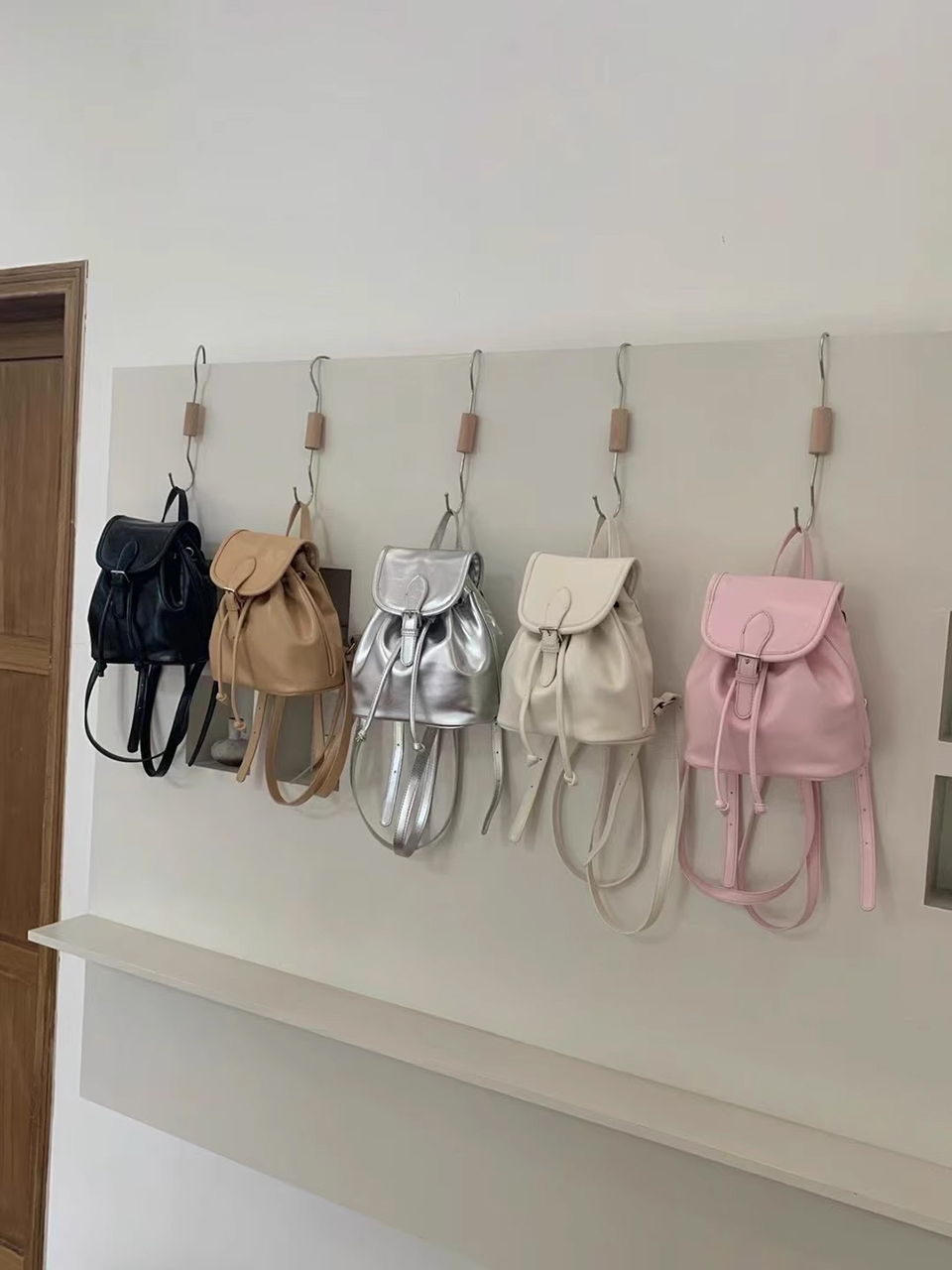 Wrinkle Buckle Bucket Mini Backpack (5 colors)
