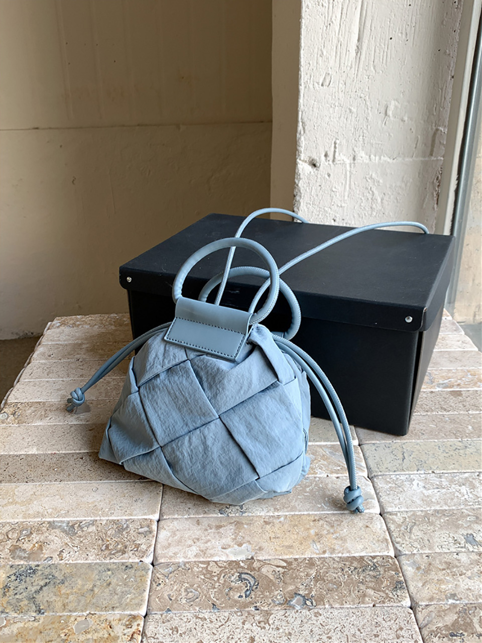 Quilted Nylon Mini Bucket Bag (4 colors)