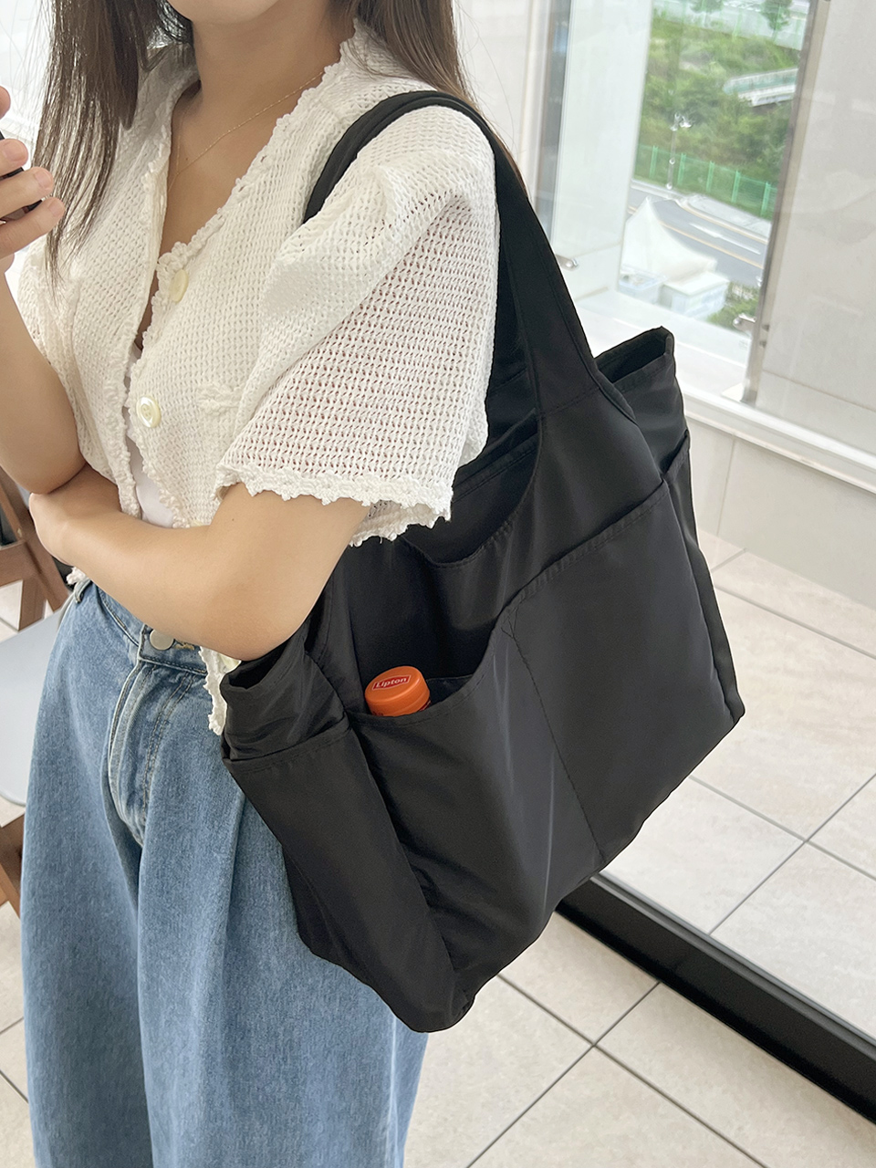 [Waterproof] Zipper Big Shoulder Bag
