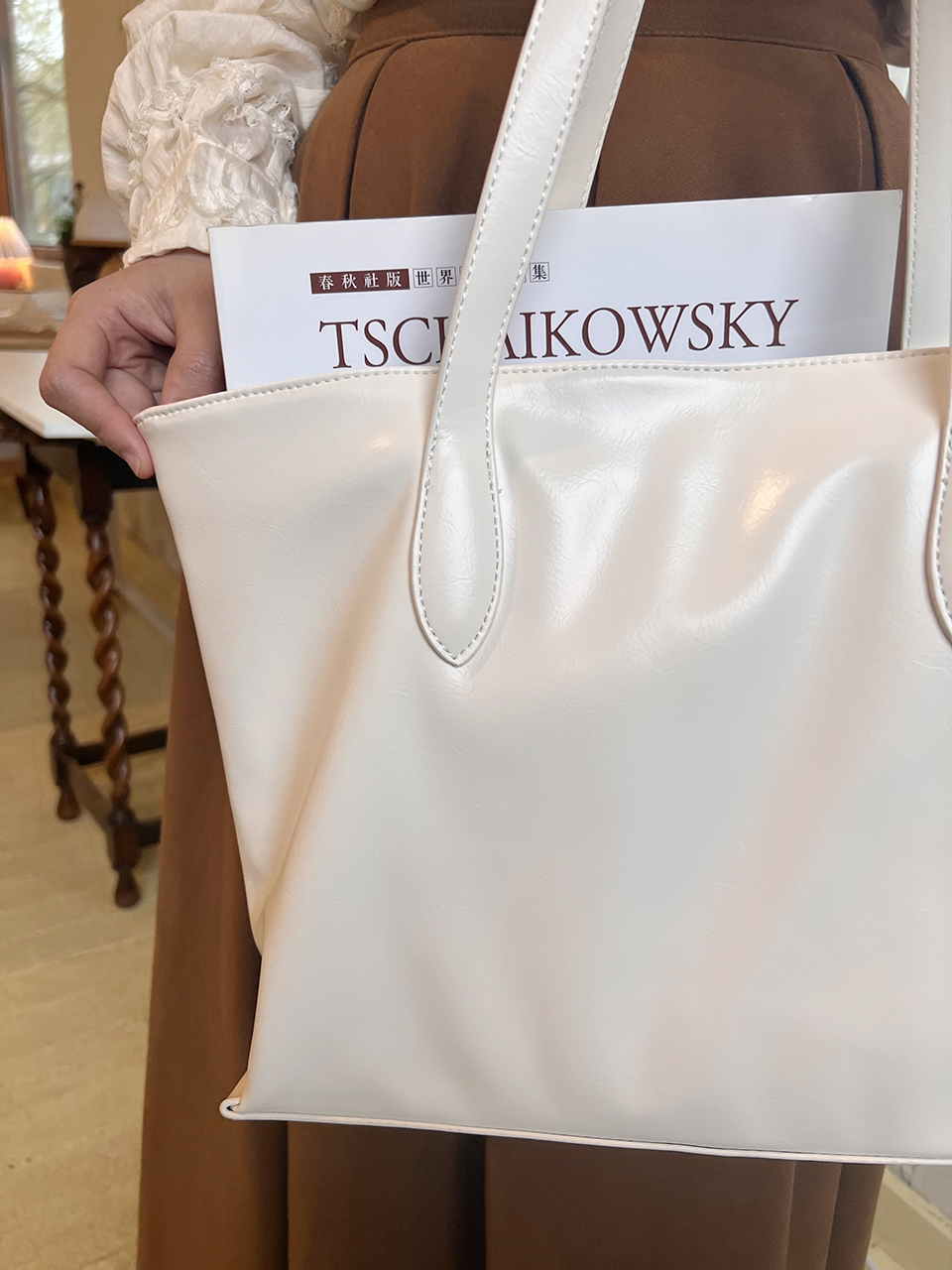Glossy Square Big Shopper Bag (2 colors)