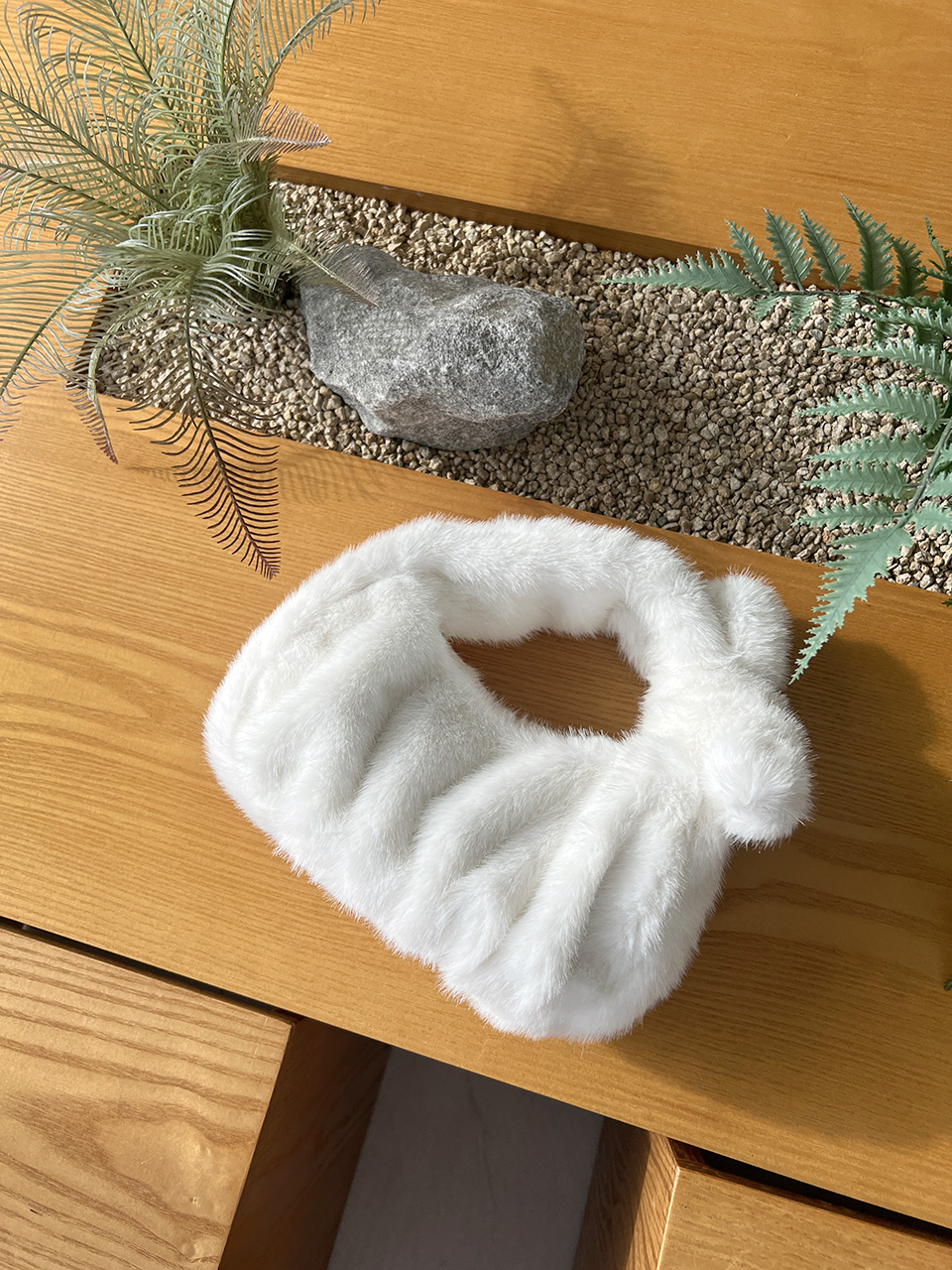 Suwanee Ribbon Fur Shirring Mini Tote Bag