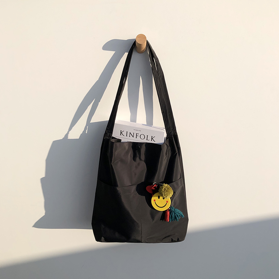 Button 2-pocket plain eco bag