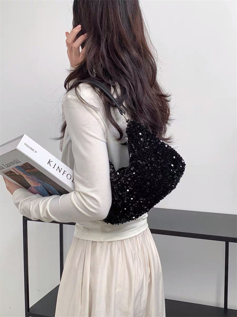 Sequin Zipper Mini Shoulder Bag (3 colors)