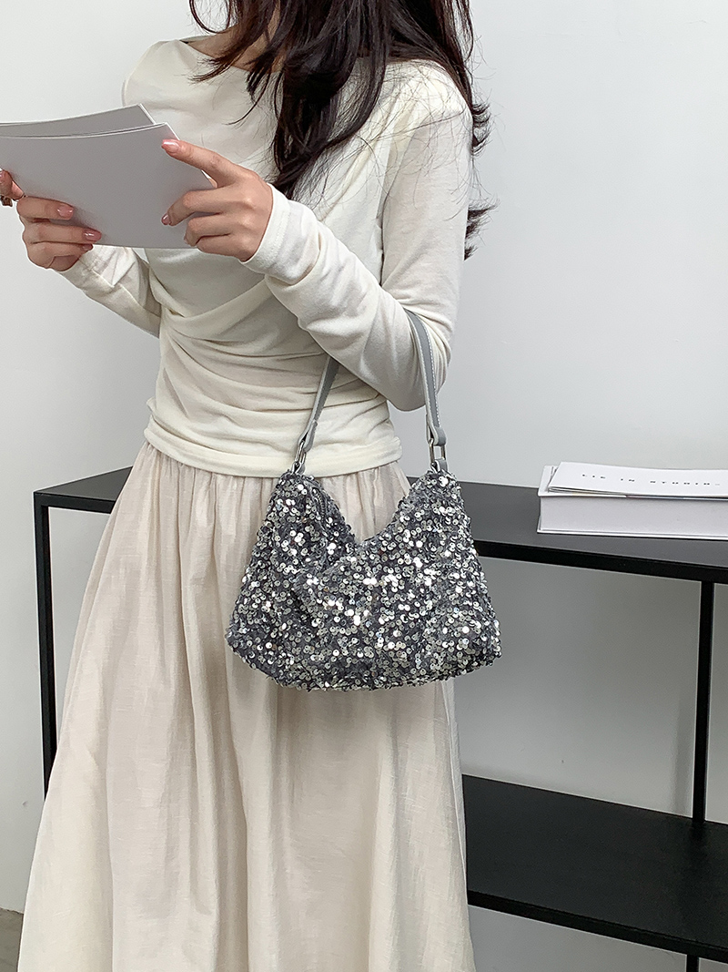 Sequin Zipper Mini Shoulder Bag (3 colors)