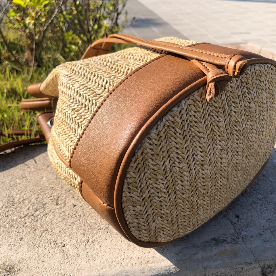 Rattan Mini 2-Way Bucket Bag