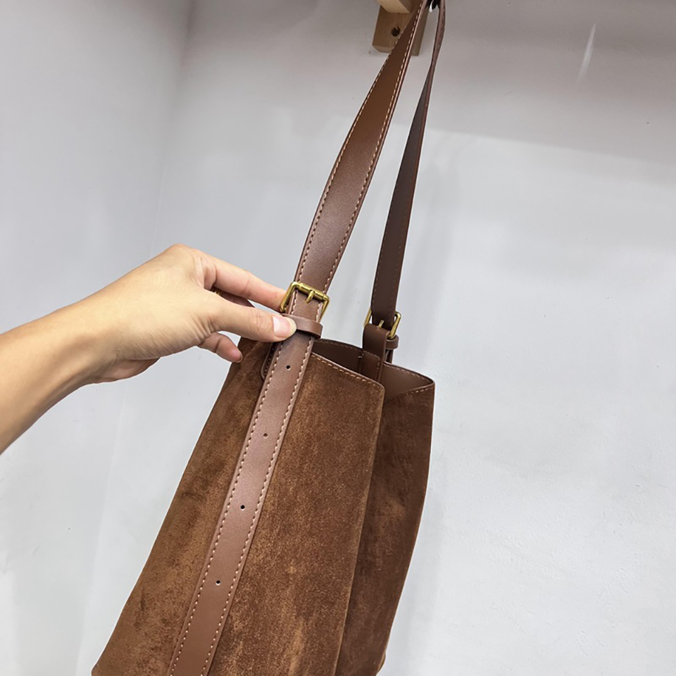 Suede Buckle Big Tote Bag/Shoulder Bag