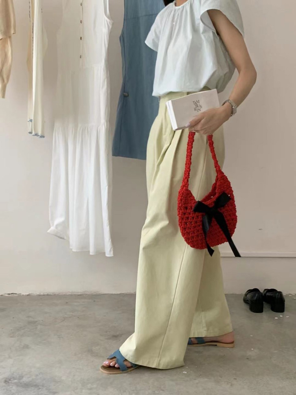 Ribbon Ballet Core Knit Tote Bag (5 colors)