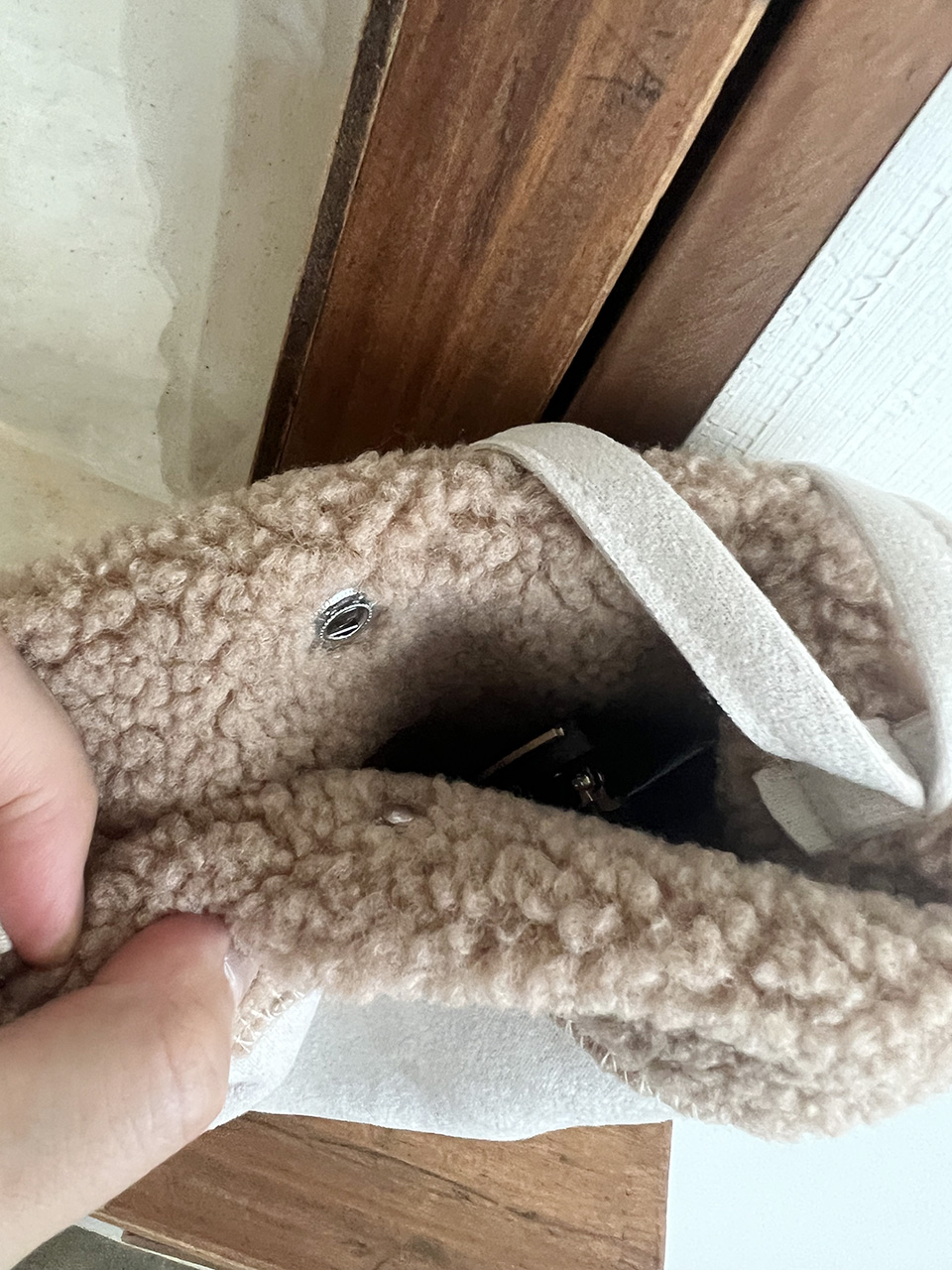 Fluffy fur suede mini bag