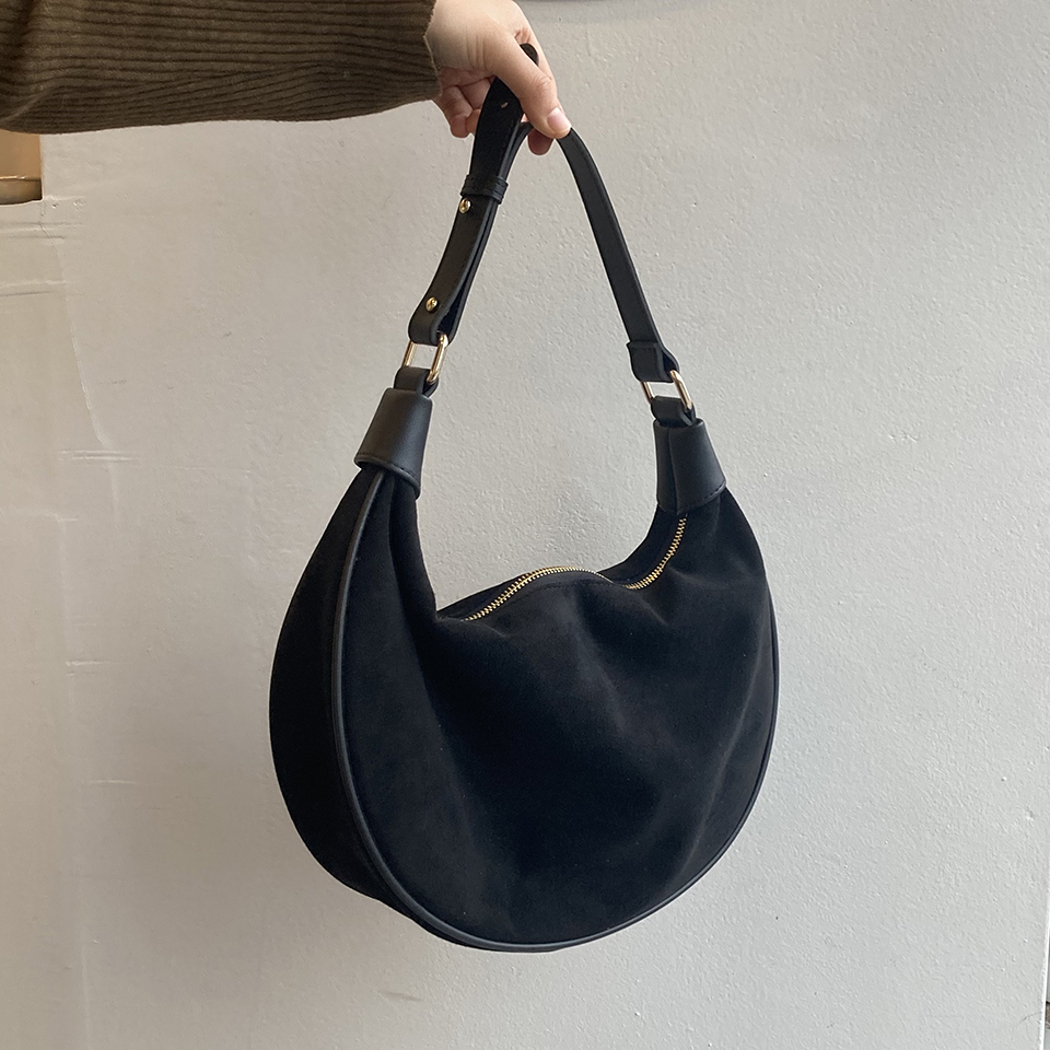 Suede shoulder bag