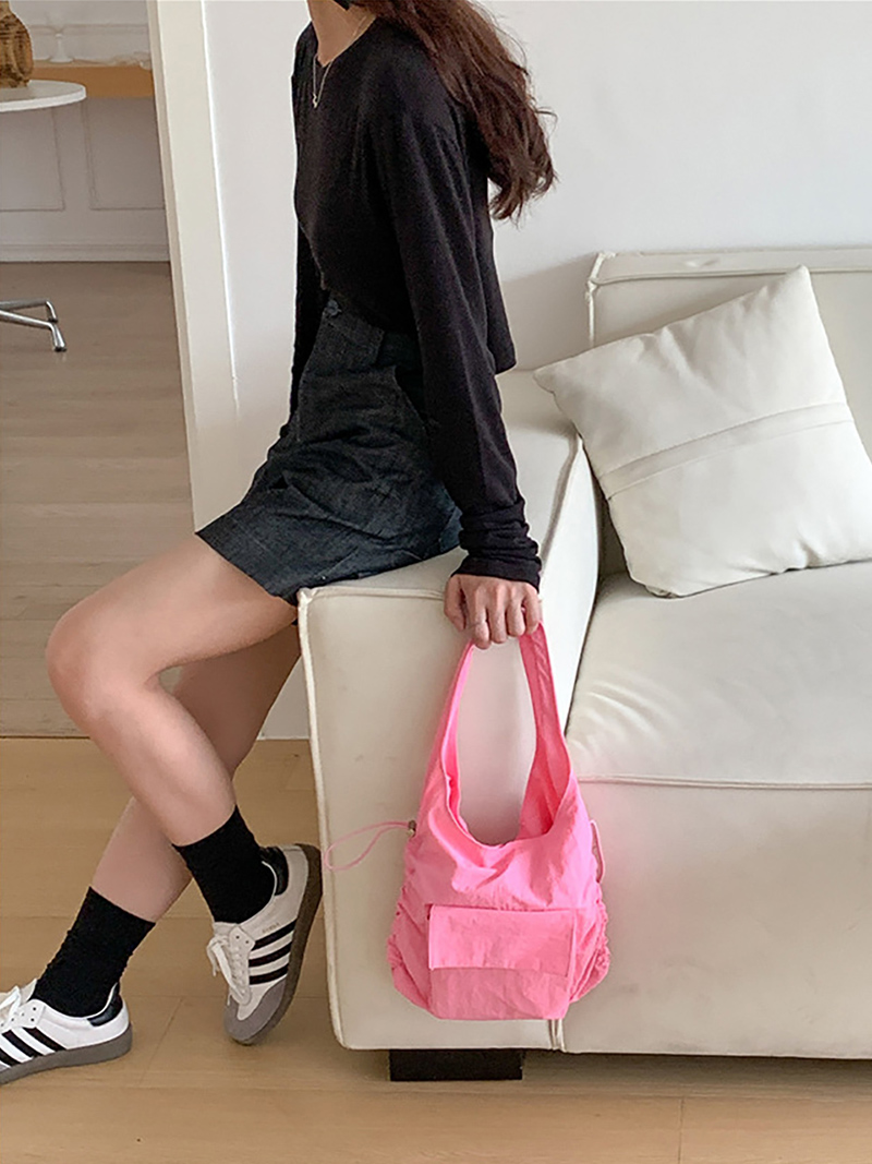 Catherine Pocket Shirring Side String Shoulder Bag