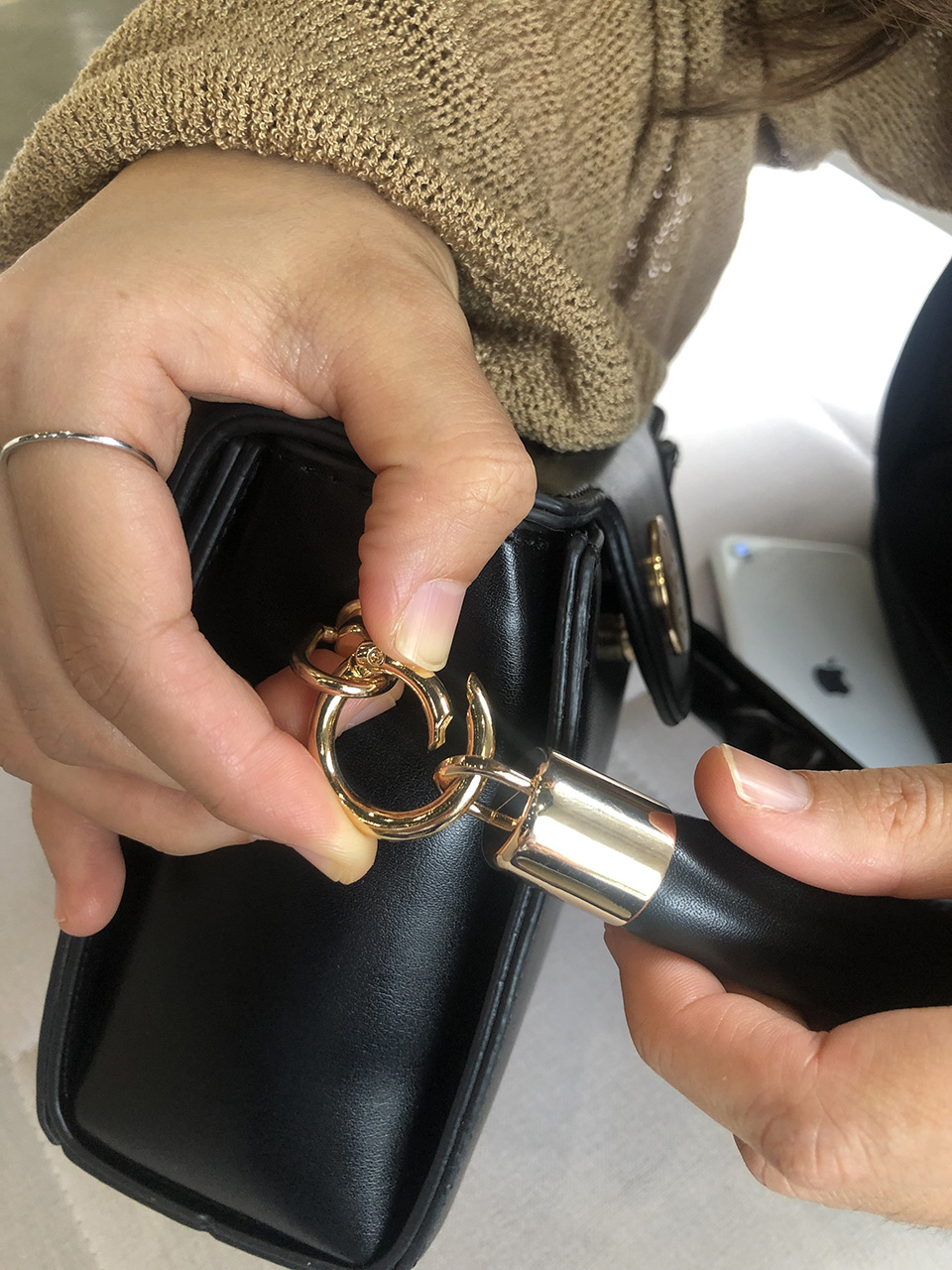 Face Shirring Mini Square Chain Crossbody Bag
