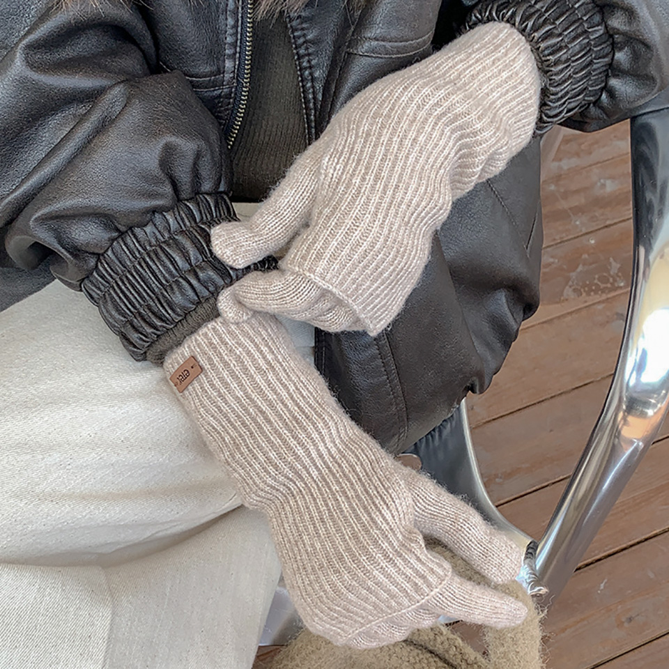 [Smartphone Compatible] Wool Knit Arm Warmers & Gloves