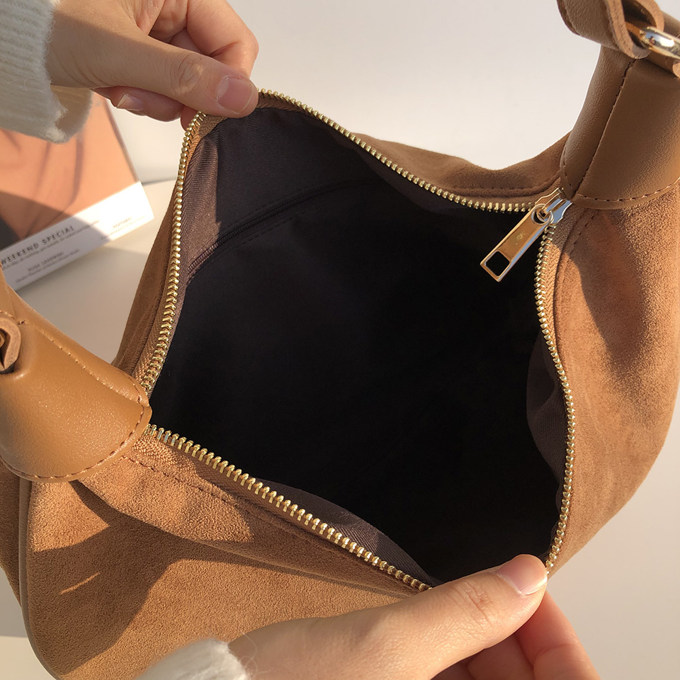 Suede shoulder bag