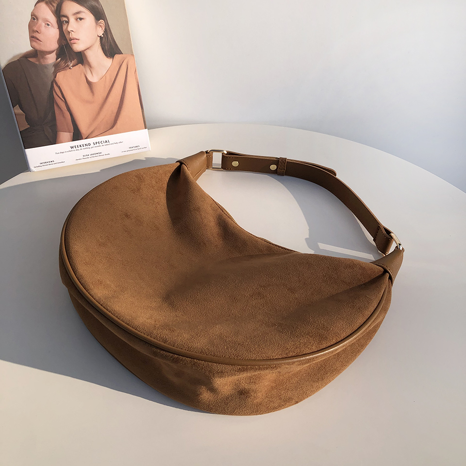 Suede shoulder bag