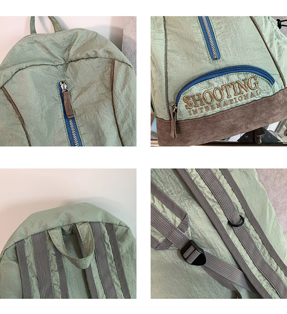 Shooting Embroidered String Pocket Nylon Backpack