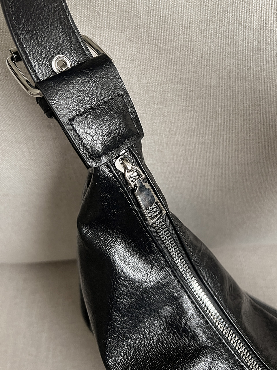 Leather Square Cross Hobo Bag