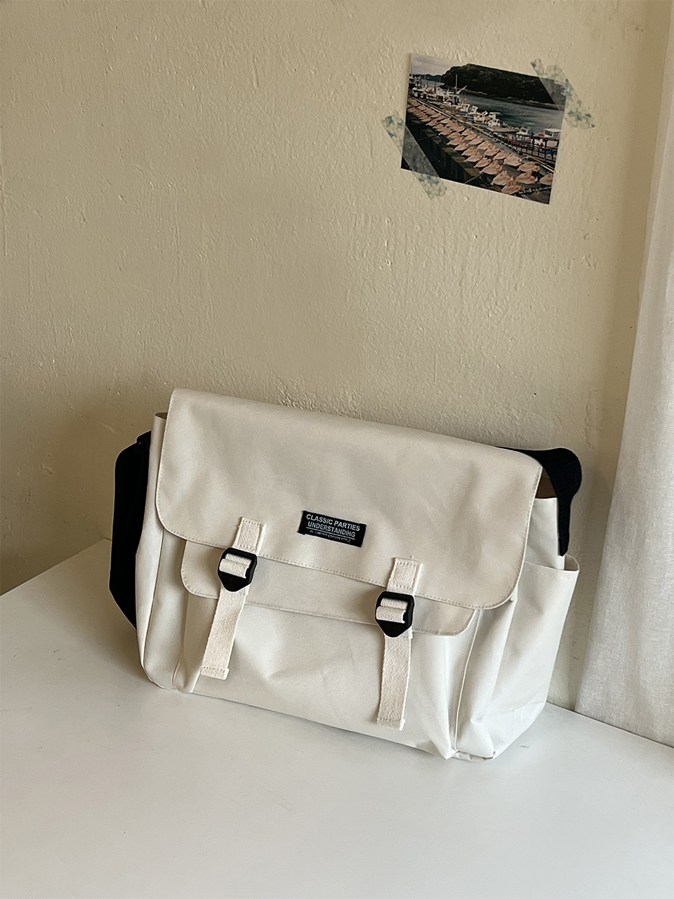 Canvas Classic Zipper Big Cross Messenger Eco Bag (2 colors)