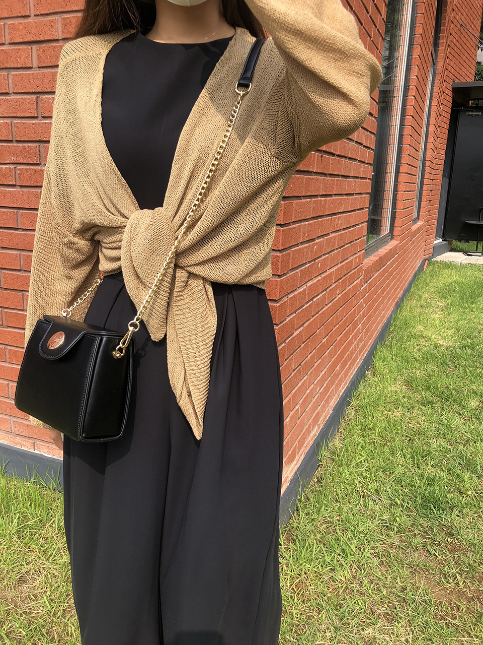 Face Shirring Mini Square Chain Crossbody Bag