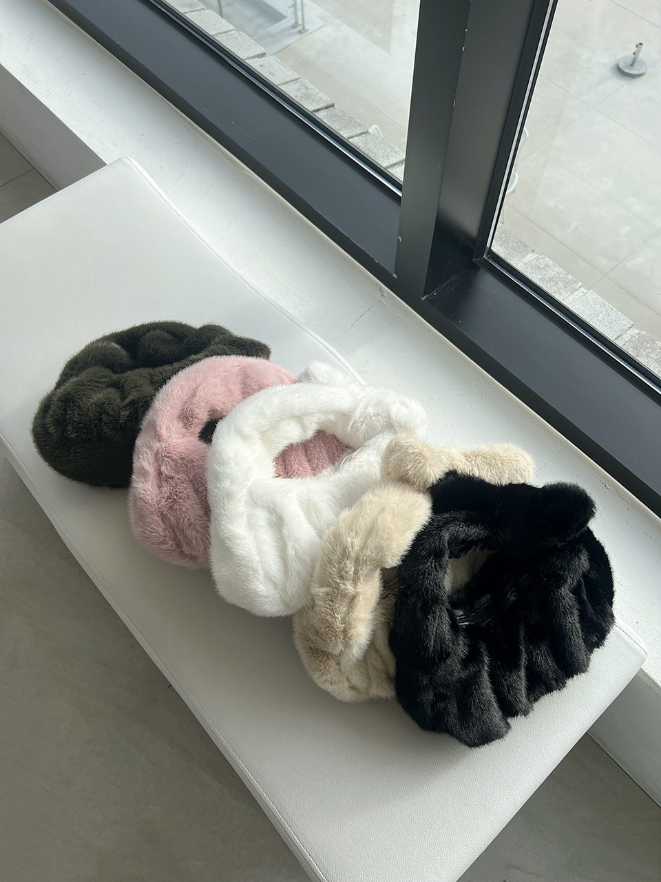 Suwanee Ribbon Fur Shirring Mini Tote Bag