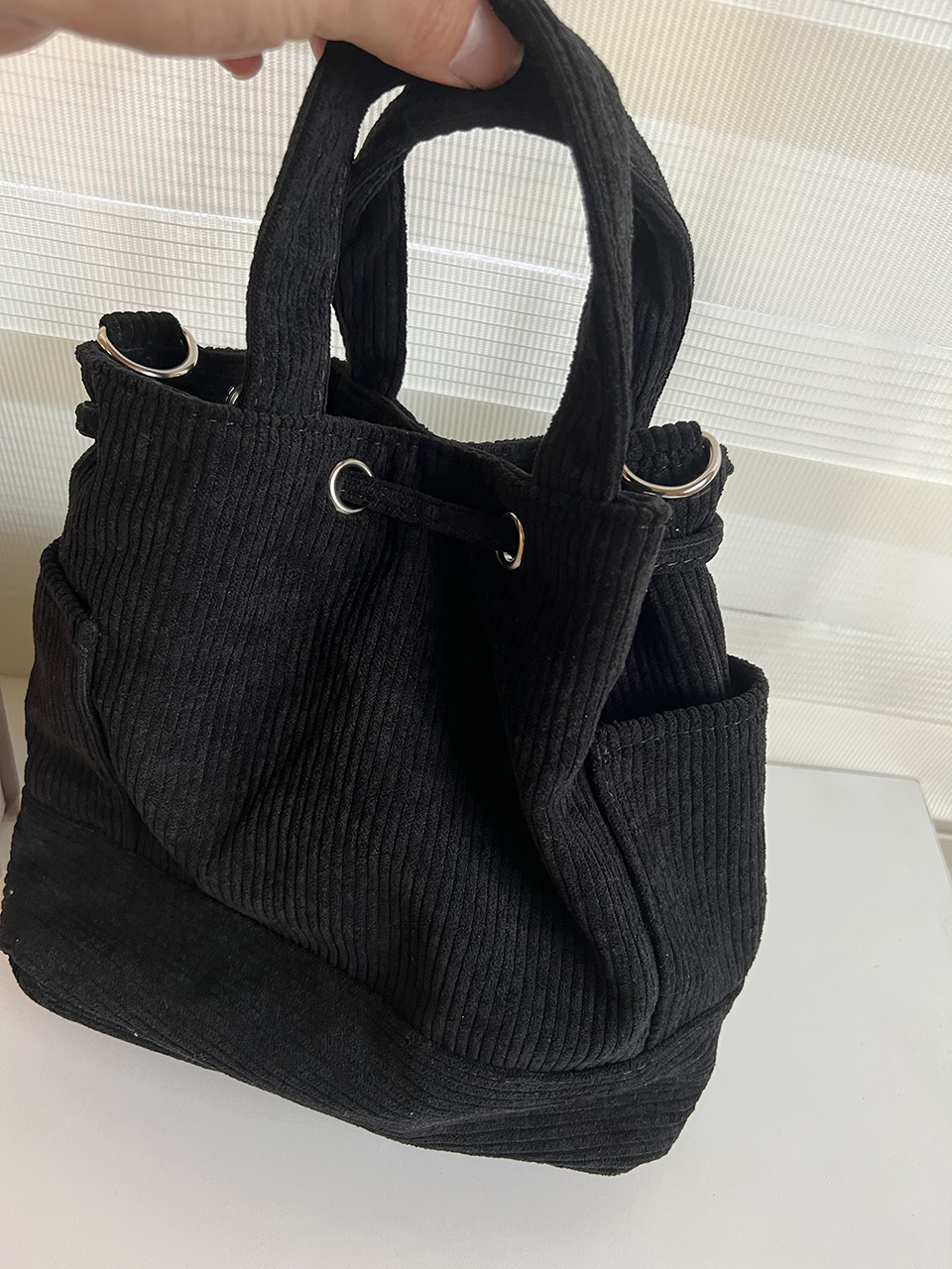 Corduroy Mini Bucket Bag, Bucket Cloth Eco Bag (6 colors)