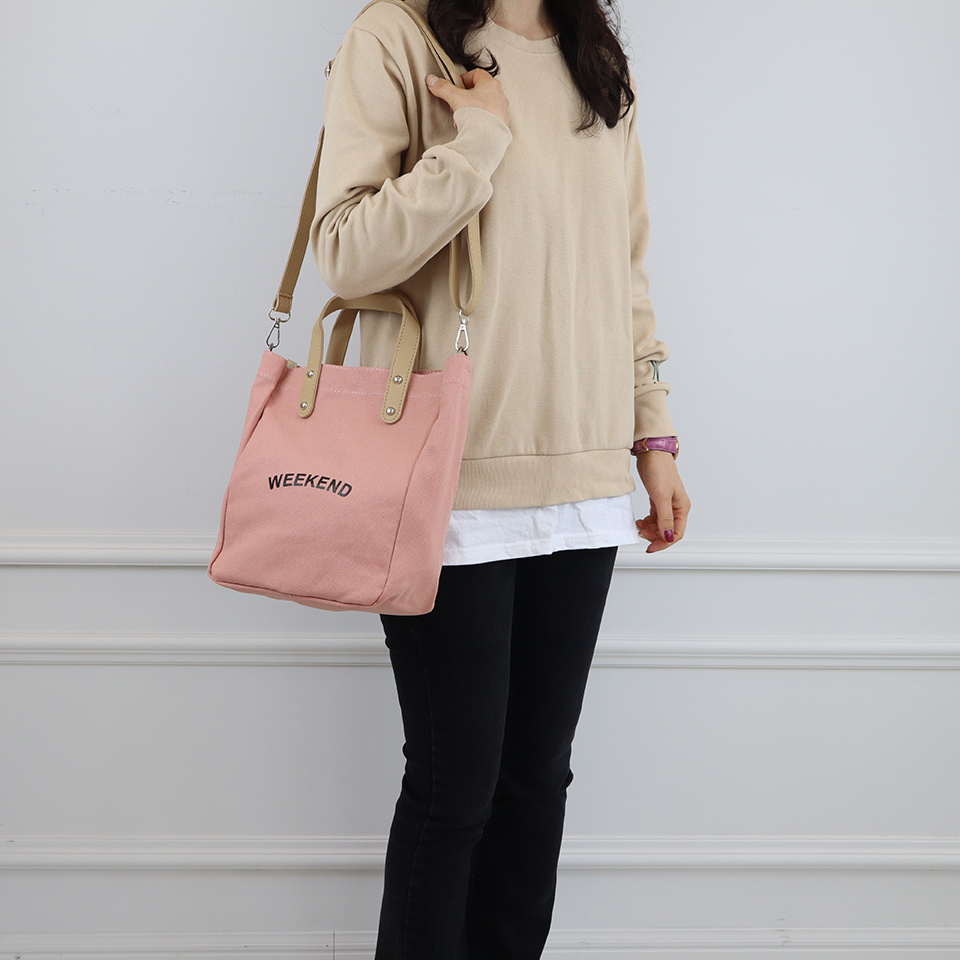 Canvas Lettering 2-Way Bag