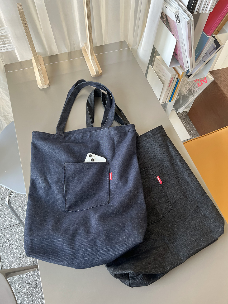 Denim Pocket Oversized Eco Bag