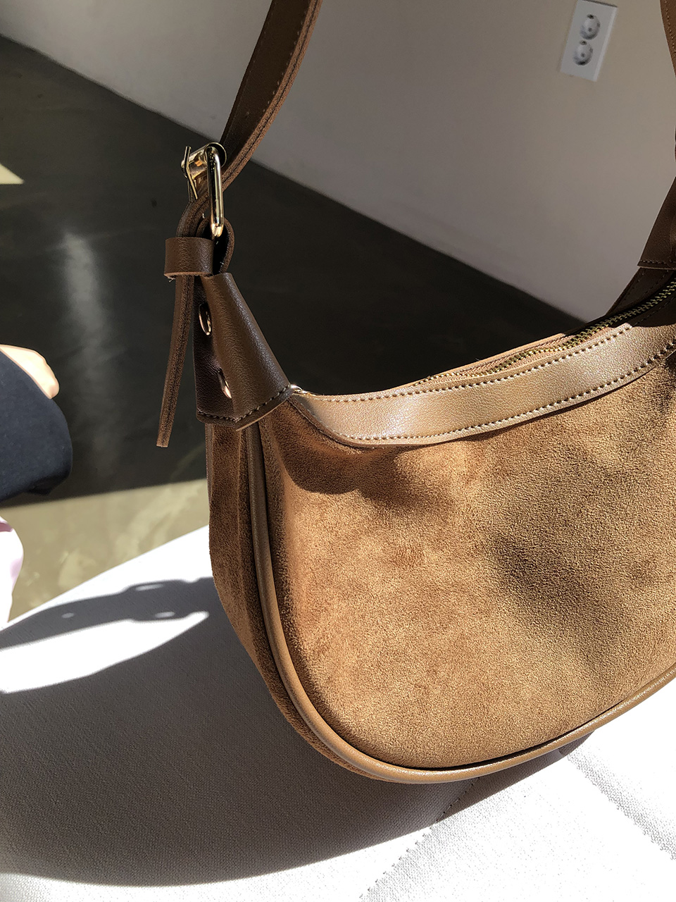 Suede Mini Two-Strap Shoulder Bag