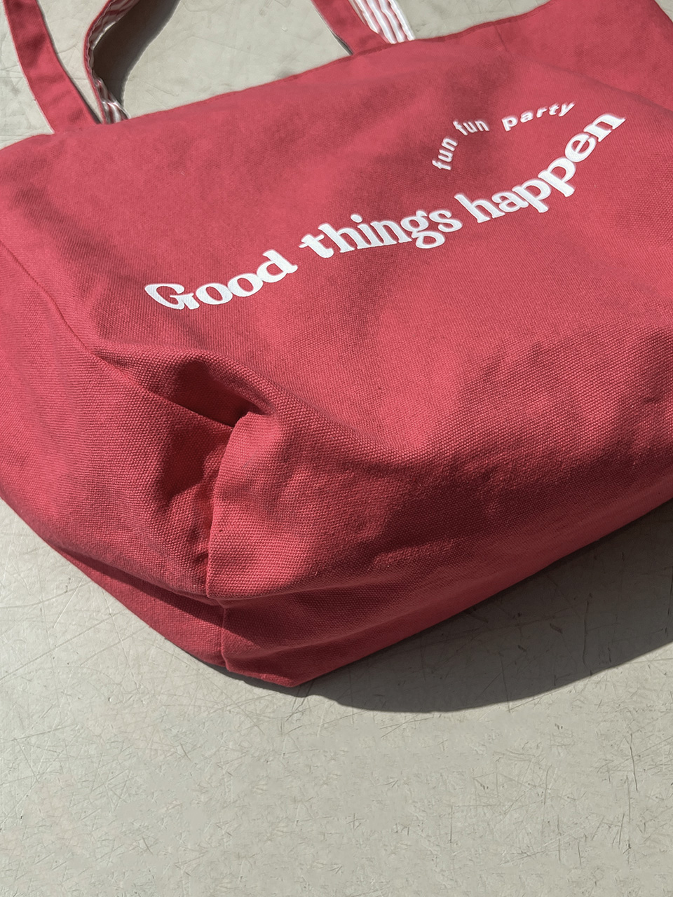 Reversible Stripe Border Lettering Big Eco Bag