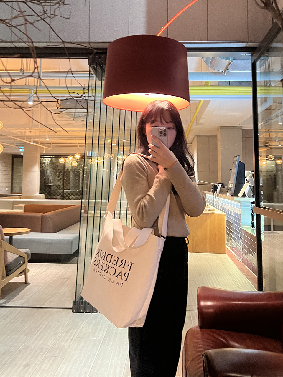 Lettering Big Cross Canvas Bag