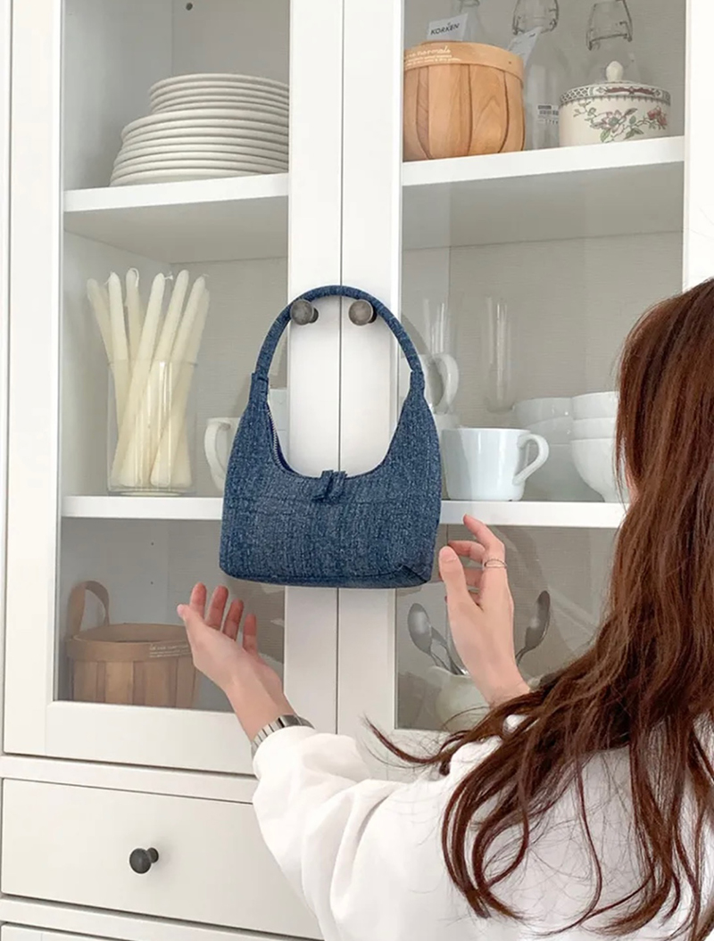 Blooming Round Denim Shoulder Bag