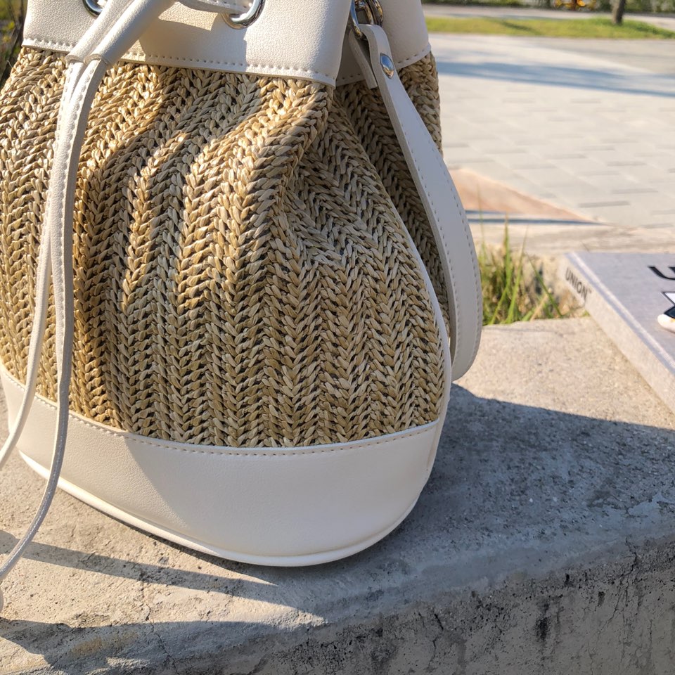 Rattan Mini Bucket Bag / Cross Bucket Bag (3 colors)