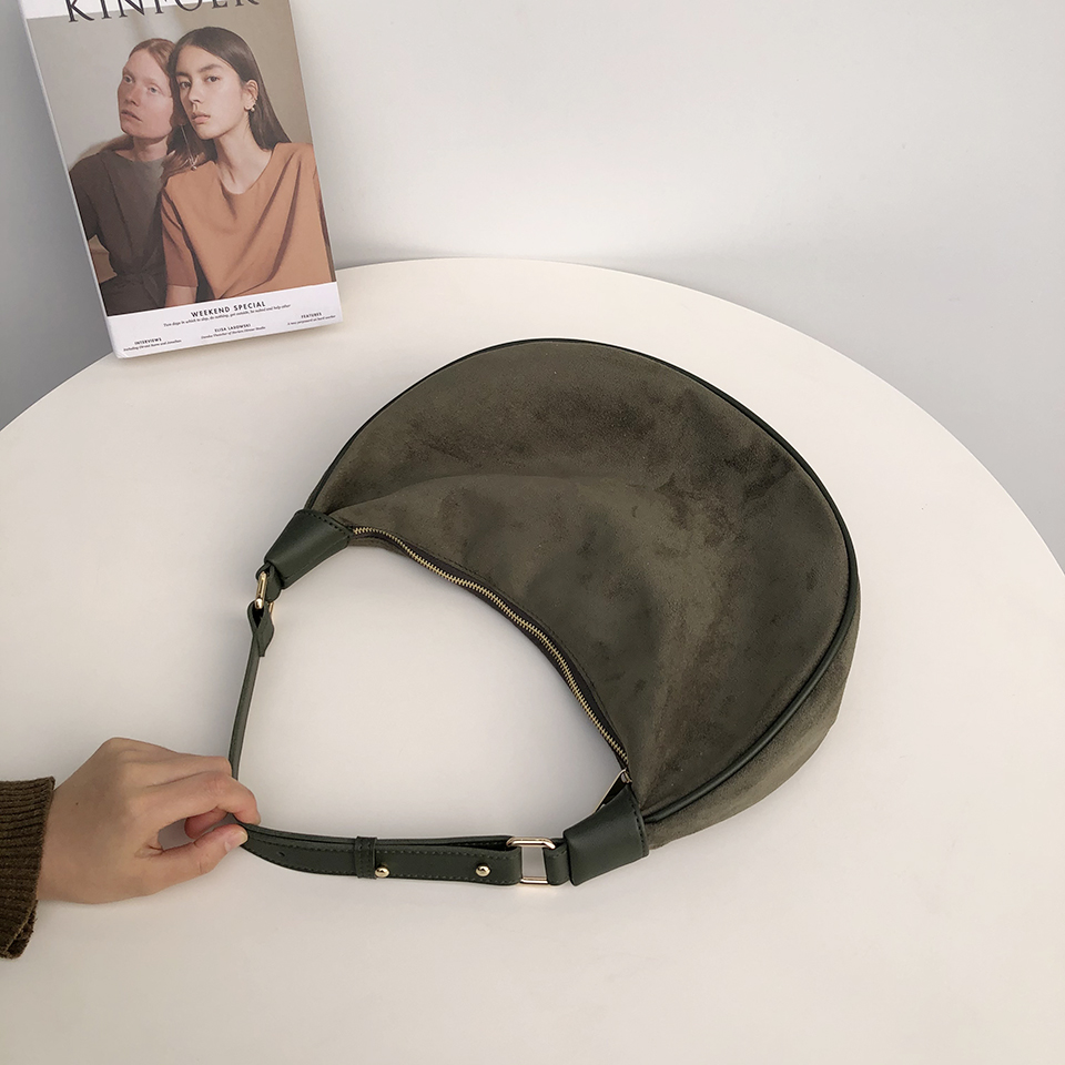 Suede shoulder bag