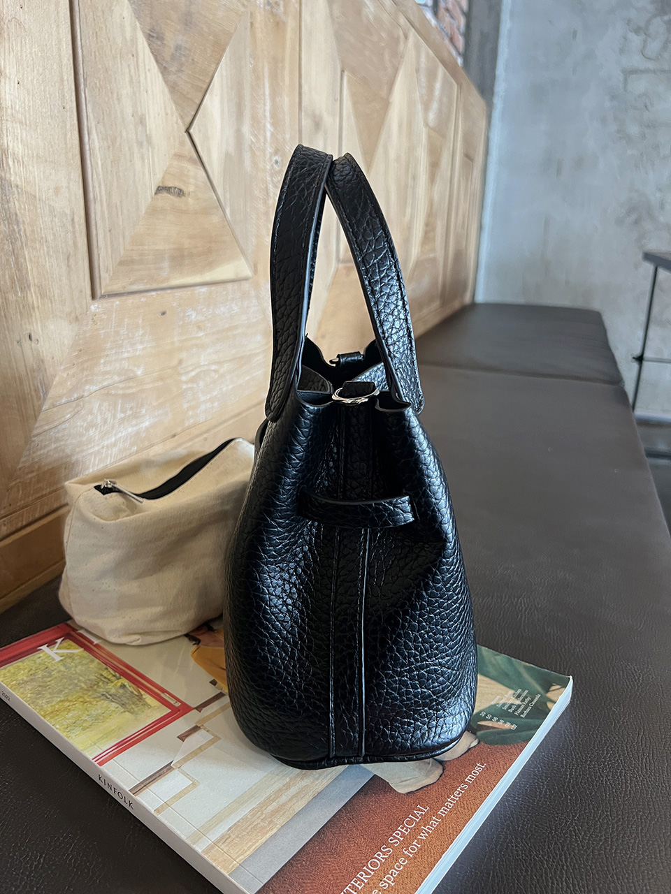 Leather buckle 2-way tote bag (6 colors)
