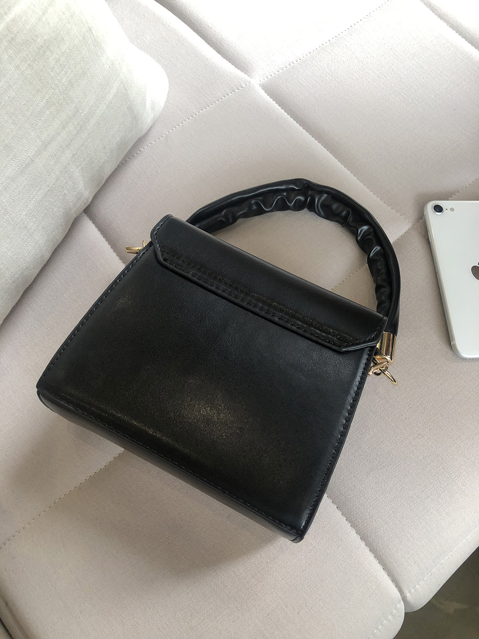 Face Shirring Mini Square Chain Crossbody Bag