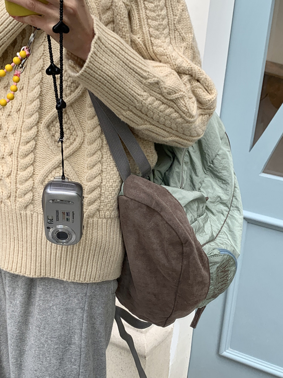 Shooting Embroidered String Pocket Nylon Backpack