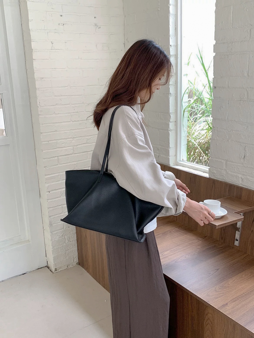 Suede Classic Leather Big Tote Bag/Shoulder Bag